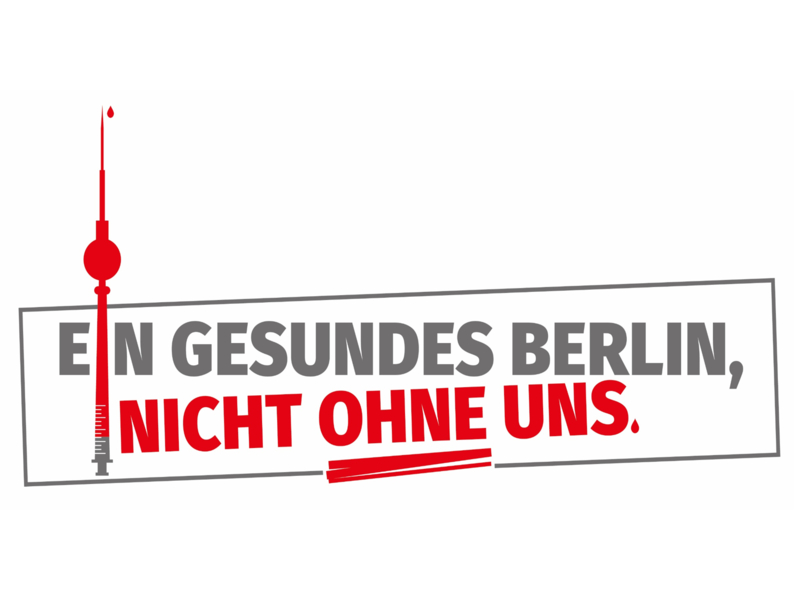 Grafik mit dem Slogan: Ein gesundes Berlin - nicht ohne uns